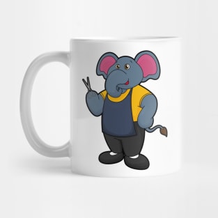 Elephant as Hairdresser with Scissors Mug